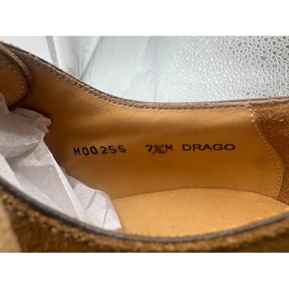 Bruno Magli Drago MOD 255 Mens Brown Suede Derby Shoes Size 7.5 M Italy